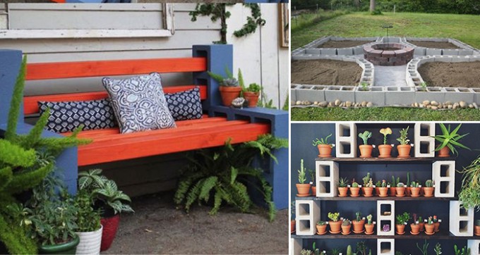 24 coole Ideen um Betonsteine im Garten oder Haushalt zu verwenden