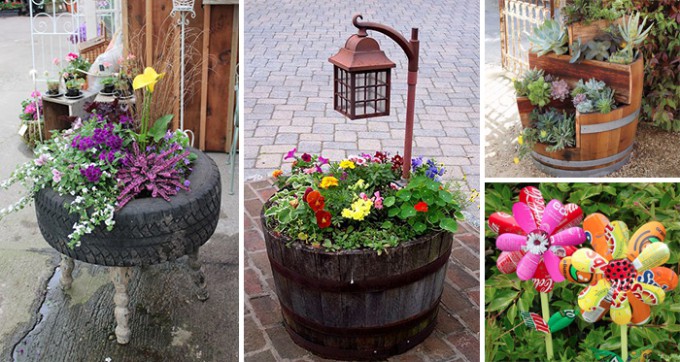 20 coole DIY Ideen für Gartenkunst aus wiederverwerteten Materialien